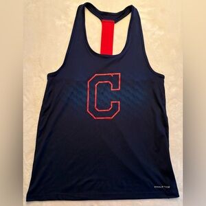 Cleveland Indians Navy & Red Women's Razor Tank Top Majestic Brand